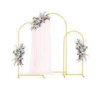 VEVOR Arche de Mariage Lot de 3 Support de Fond Arche 1,8 m 1,5 m 1,2 m pour Décoration de Mariage, Anniversaires, Remises de Diplômes, Fêtes, Cérémonies, Célébrations, Structure Stable en Métal, Doré