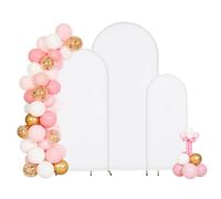 VEVOR Arche de Mariage Lot de 3 Support de Fond Arche 1,8 m 1,5 m 1,2 m pour Décoration Mariage, Anniversaires, Remises Diplômes, Fêtes, Cérémonies, Célébrations, avec Housse et Structure Métal Doré