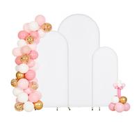 VEVOR Arche de Mariage Lot de 3 Support de Fond Arche 1,8 m 1,5 m 1,2 m pour Décoration Mariage, Anniversaires, Remises Diplômes, Fêtes, Cérémonies, Célébrations, avec Housse et Structure Métal Doré