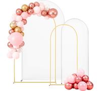 VEVOR Arche de Mariage Lot de 2 Support de Fond Arche 2,2 m 1,8 m pour Décoration Mariage, Anniversaires, Remises de Diplômes, Fêtes, Cérémonies, Célébrations, avec Housse Tissu Structure Métal Doré