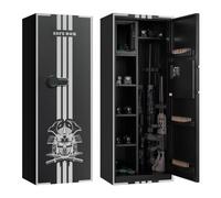 VEVOR Armoire à 4 fusils – Coffre-fort numérique en acier, verrouillage code et clé, pour armes