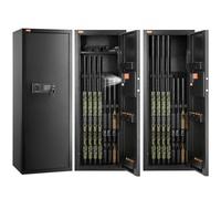 VEVOR Armoire à 6-8 Fusils, Coffre-Fort pour Armes à Feu 2 Façons de Verrouillage par Clavier Numérique et Clés, avec Étagère Amovible et Système d'Alarme, pour Sécurité Domicile, Assemblage Requis