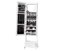 VEVOR Armoire à Bijoux avec Miroir Organisateur de Bijoux avec Rangement Blanc