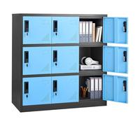 VEVOR Armoire à Casier Métallique 9 Portes, Casier Consigne en Acier Verrouillable, Vestiaire Consigne pour Employés Bureau École Gym Magasin, Capacité de Charge 29,9 kg par Niveaux, 2 Clés par Porte