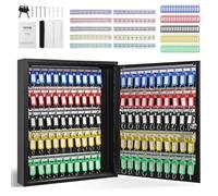 VEVOR Armoire à Clés 100 Crochets Boîte à Clés Murale en Acier 38x8,4x45 cm Placard à Clés avec Porte-Clés Serrure vec 100 Étiquettes 2 Clés Rangement Sécurisé des Clefs Maison Bureau Hôtel