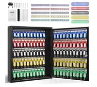 VEVOR Armoire à Clés 100 Crochets Boîte à Clés Murale en Acier 38x8,4x45 cm Placard à Clés avec Porte-Clés Serrure à Clé avec 100 Étiquettes 2 Clés Rangement Sécurisé des Clefs Maison Bureau Hôtel