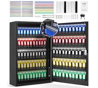 VEVOR Armoire à Clés 200 Crochets Boîte à Clés Murale en Acier 38x13,8x55 cm Placard à Clés avec Porte-Clés Serrure vec 200 Étiquettes 2 Clés Rangement Sécurisé des Clefs Maison Bureau Hôtel