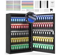 VEVOR Armoire à Clés 200 Crochets Boîte à Clés Murale en Acier 38x13,8x55 cm Placard à Clés avec Porte-Clés Serrure vec 200 Étiquettes 2 Clés Rangement Sécurisé des Clefs Maison Bureau Hôtel