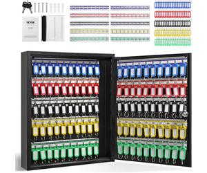 VEVOR Armoire à clés Boîte à clés 100 clés, Noir Boîte à clés Coffre à clés Réglable, Armoire à clés verrouillable avec 10 supports de clés, 2 clés & 2 fiches