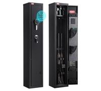 VEVOR Armoire à Fusils, Coffre-Fort pour Armes à Feu en Acier Laminé à Froid, Déverrouillé par Clavier Numérique et vec Chargeur et Éclairage LED, pour Armes Longues Pistolets, Assemblage Requis