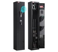 VEVOR Armoire à Fusils, Coffre-Fort pour Armes à Feu en Acier Laminé à Froid, Déverrouillé par Clavier Numérique et vec Chargeur et Éclairage LED, pour Armes Longues Pistolets, Assemblage Requis
