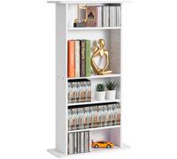 VEVOR Armoire de rangement CD/DVD à 5 couches, étagère réglable à DVD pouvant contenir jusqu'à 240 CD, protège et organise les collections de musique, de films, de jeux vidéo ou de souvenirs, blanc