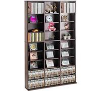 VEVOR Armoire de rangement CD/DVD, réglable avec 27 compartiments, étagère à DVD à 9 couches pour 756 CD, protège et organise les collections de musique, de jeux vidéo ou de souvenirs, marron foncé