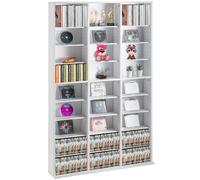 VEVOR Armoire de rangement CD/DVD, réglable avec 27 compartiments, étagère à DVD à 9 couches pour 756 CD, protège et organise les collections de musique, de films, de jeux vidéo ou de souvenirs, blanc