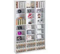 VEVOR Armoire de rangement CD/DVD, réglable avec 27 compartiments, étagère à DVD à 9 couches pour 756 CD, protège et organise les collections de musique, de films, de jeux vidéo ou de souvenirs, blanc