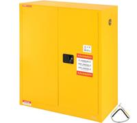 VEVOR Armoire de Sécurité pour Produits Inflammables 113,6 L 109,5x46x127,3 cm, Armoire Coupe-Feu pour Liquides Inflammables en Acier Laminé à Froid, avec 1 Étagère Réglable, pour Usage Industriel