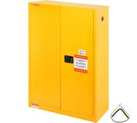 VEVOR Armoire de Sécurité pour Produits Inflammables 170,3 L 109x46x165,5 cm, Armoire Coupe-Feu pour Liquides Inflammables en Acier Laminé à Froid, avec 2 Étagères Réglables, pour Usage Industriel