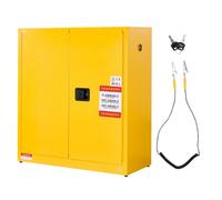 VEVOR Armoire de Sécurité pour Produits Inflammables de 110 L 109,2 x 46 x 118 cm, Armoire Coupe-Feu pour Liquides Inflammables, en Acier Laminé à Froid et Galvanisé, avec Étagère Réglable, Jaune