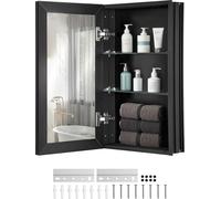 VEVOR armoire de toilette, armoire à pharmacie miroir, armoire à médicaments (355 x 135 x 610 mm) pour salle de bains, montage encastré ou mural, aluminium