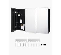 VEVOR Armoire à glace Armoire à pharmacie miroir (1017 x 135 x 647 mm) pour salle de bains, encastrée et murale, cadre en aluminium, armoire de toilette