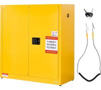 VEVOR Armoire d'extinction d'incendie Armoire de stockage inflammable (110 L) avec étagère réglable, armoires d'extinction d'incendie en acier laminé à froid & galvanisé, jaune Armoire de protection A
