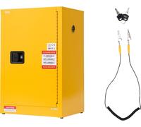 VEVOR Armoire d'extinction d'incendie Armoire de stockage inflammable (49,21 L) avec étagère réglable, armoires d'extinction d'incendie en acier laminé à froid & galvanisé, jaune Armoire de protection