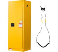 VEVOR Armoire d'extinction d'incendie Armoire de stockage inflammable (87,06 L) avec étagère réglable, Armoire d'extinction d'incendie en acier laminé à froid & galvanisé, jaune Armoire de protection