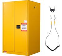 VEVOR Armoire de Sécurité pour Produits Inflammables de 246 L 96,4 x 86,4 x 165,1 cm, Armoire Coupe-Feu pour Liquides Inflammables, en Acier Laminé à Froid et Galvanisé, avec Étagère Réglable, Jaune