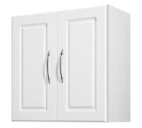 VEVOR Armoire murale de buanderie à 2 niveaux, placard de rangement suspendu avec étagère réglable, meuble de rangement avec 2 portes, pour cuisine, garage, salle de bain, 30 x 60 x 60 cm, blanc