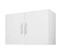 VEVOR Armoire murale de buanderie à 2 niveaux, placard de rangement suspendu avec étagère réglable, meuble de rangement avec 2 portes, pour cuisine, garage, salle de bain, 40,6 x 91,4 x 61 cm, blanc