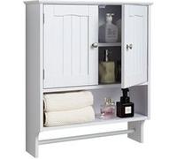 VEVOR Armoire Murale de Salle de Bain 2 Portes et Étagère Réglable Cloison Ouverte Blanc