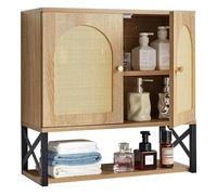 VEVOR Armoire Murale de Salle de Bain, avec 2 Portes et étagère réglable, Armoire à Pharmacie de Rangement au-Dessus des Toilettes, Organiseur Suspendu avec cloison Ouverte pour buanderie, Cuisine