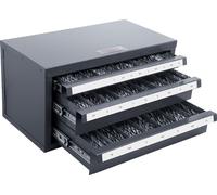 VEVOR Armoire pour distributeur de forets, Organiseur de forets à trois tiroirs pour 1 mm à 13 mm, Organiseur de forets en acier avec étiquettes, Distributeur de forets empilable pour le rangement des
