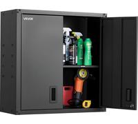 VEVOR Armoire suspendue atelier, 762x310x762 mm, armoire à outils en acier avec portes verrouillables & étagère réglable, armoire murale suspendue pour garage, cave, cuisine, entrepôt, noir