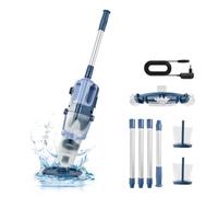VEVOR Aspirateur de Piscine Portatif 100 L/min Aspirateur Sans Fil 33 W, Rechargeable, avec Manche d'Extension pour Spa, Bain à Remous et Piscine Hors Sol, Autonomie 60 min pour Sable et Débris