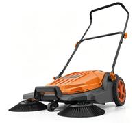 VEVOR, aspirateur manuel, balai-aspirateur avec une largeur de travail de 650 mm, un réservoir de 18,9 litres et une poignée réglable, machine de nettoyage pour sols, idéale pour les cours, les allées