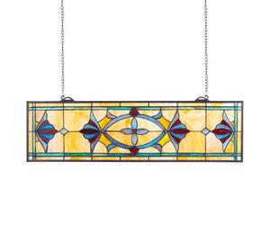 VEVOR Attrape-soleil Vitrail 81,3 x 25 cm, Vitrail Suspendu avec Chaîne, Style Tiffany, Rectangle Horizontal, Artisanat Traditionnel Vintage pour la Décoration de la Cuisine et de la Maison Fenêtre
