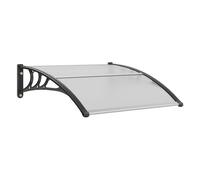 VEVOR Auvent de Porte d'Entrée 965x1017 mm Marquise de Porte Extérieure Polycarbonate Auvent de Fenêtres Transparent UPF 50+ Support ABS Résistant Abri de Protection Contre les UV, la Pluie, la Neige
