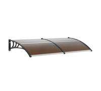 VEVOR Auvent de Porte d'Entrée 965x1987 mm Marquise de Porte Extérieure en Polycarbonate Marron Auvent de Fenêtres UPF 50+ Support ABS Résistant Abri de Protection Contre les UV, la Pluie, la Neige