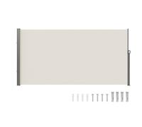 VEVOR Auvent Latéral Rétractable 180x350 cm Paravent Extérieur Imperméable Brise-Vue Tissu en Polyester 180 g/m² Pare-vent Écran de Séparation Résistant aux UV 30+ pour Jardin, Balcon, Terrasse, Beige