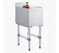 VEVOR Bac à Glace Commercial Capacité 28 L, Bac de Stockage à Glaçons avec Couvercle Coulissant et Porte-Bouteilles, 305x482x850 mm, pour Restaurant Bar Cocktail Pub, Cuve Isotherme en Acier Inox