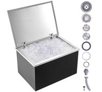 VEVOR Bac à Glace Encastrable 107,8 L 710 x 508 x 437 mm, Boîte Isotherme pour Glace en Inox, avec Couvercle à Charnière, Conservateur à Glaçons pour Boissons Bières Fraîches Cuisine Extérieure Bar