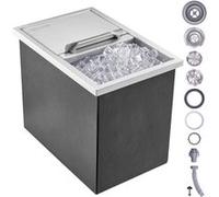 VEVOR Bac à glace encastrable 26,7 L, inox, couvercle. Conservateur à glaçons, bar. Inox