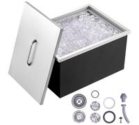 VEVOR Bac à Glace Encastrable 30,25 L 508x355x308 mm Boîte Isotherme pour Glace avec Couvercle en Inox Alimentaire Conservateur à Glaçons pour Boissons Bières Fraîches Cuisine Extérieure Bar Domicile