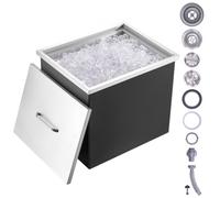 VEVOR Bac à Glace Encastrable 77,9 L 532x430x458 mm Boîte Isotherme pour Glace avec Couvercle en Inox Alimentaire Conservateur à Glaçons pour Boissons Bières Fraîches Cuisine Extérieure Bar Domicile