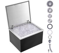 VEVOR Bac à Glace Encastrable 82,6 L 710x406x437 mm, Boîte Isotherme pour Glace en Inox, avec Couvercle à Charnière, Conservateur à Glaçons pour Boissons Bières Fraîches Cuisine Extérieure Bar