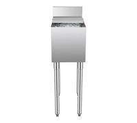 VEVOR Bac à glaçons commercial, 305x483x937 mm, coffre à glace sous bar 28 L, glacière en acier inoxydable, avec couvercle coulissant, porte-bouteilles, pieds à balles réglables, pour restaurant, pub