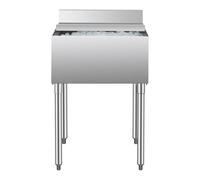 VEVOR Bac à glaçons commercial, 610x482x937 mm, coffre à glace sous bar 61 L, glacière en acier inoxydable, avec couvercle coulissant, porte-bouteilles, pieds à balles réglables, pour restaurant, pub