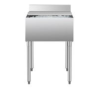 VEVOR Bac à glaçons Commercial, 610x482x937 mm, Coffre à Glace sous Bar 61 L, glacière en Acier Inoxydable, avec Couvercle Coulissant, Porte-Bouteilles, Pieds à balles réglables, pour Restaurant, pub