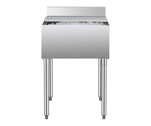 VEVOR Bac à glaçons commercial, 610x482x937 mm, coffre à glace sous bar 61 L, glacière en acier inoxydable, avec couvercle coulissant, porte-bouteilles, pieds à balles réglables, pour restaurant, pub